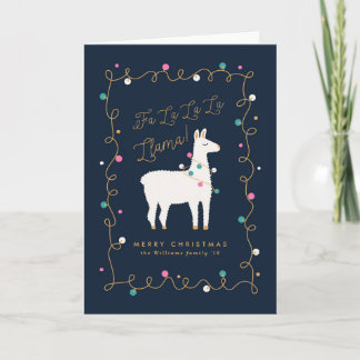 Fa La La La Llama Christmas Holiday Card