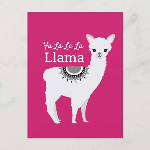 Fa La La La Llama Holiday Postcard