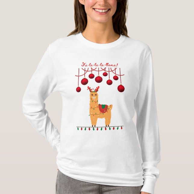 Fa-la-la-la-llama Sweatshirt T-Shirt (Front)