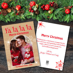 fa la la la, merry christmas arch photo farmhouse holiday card