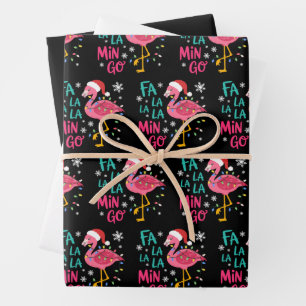 Fa La La La Mingo Christmas Flamingo Pink Lover Wrapping Paper Sheets