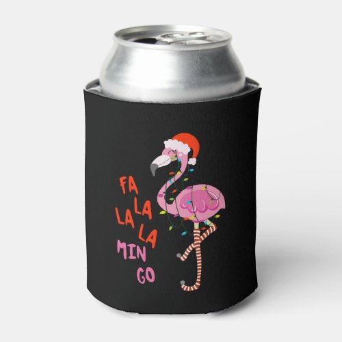 Fa La La La mingo Flamingo For Christmas Xmas Can Cooler