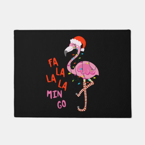 Fa La La La mingo Flamingo For Christmas Xmas Doormat