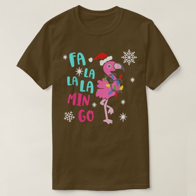 Fa La La La mingo Flamingo For Christmas Xmas Paja T-Shirt (Design Front)