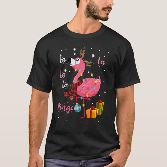 Fa La La La Mingo Flamingo For Christmas Xmas Paja T-Shirt (Front)