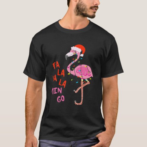 Fa La La La Mingo Flamingo For Christmas Xmas Paja T_Shirt