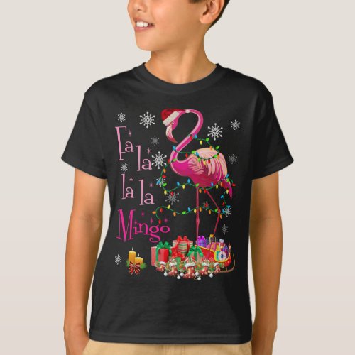 Fa La La La mingo Flamingo for Christmas Xmas T_Shirt