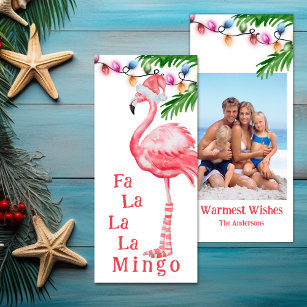 Fa La La La Mingo Photo Flamingo Christmas Card
