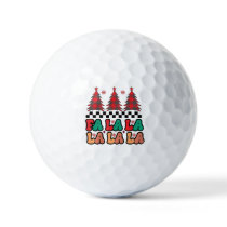 Fa la la la Retro Groovy Christmas Holidays Golf Balls