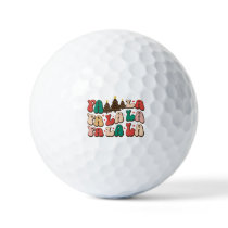 Fa la la la Retro Groovy Christmas Holidays Golf Balls