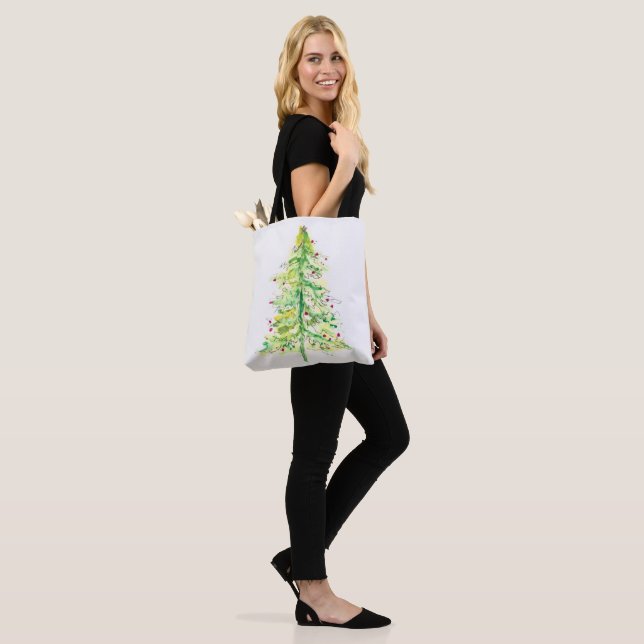 Fa La La La Tree on a Tote Bag (On Model)