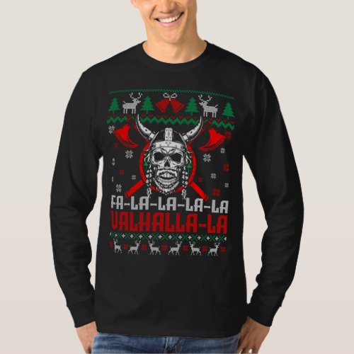 Fa_La_La_La Valhalla_La Funny Viking God Ugly Xmas T_Shirt