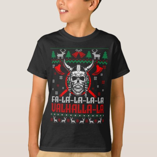 Fa_La_La_La Valhalla_La Funny Viking God Ugly Xmas T_Shirt