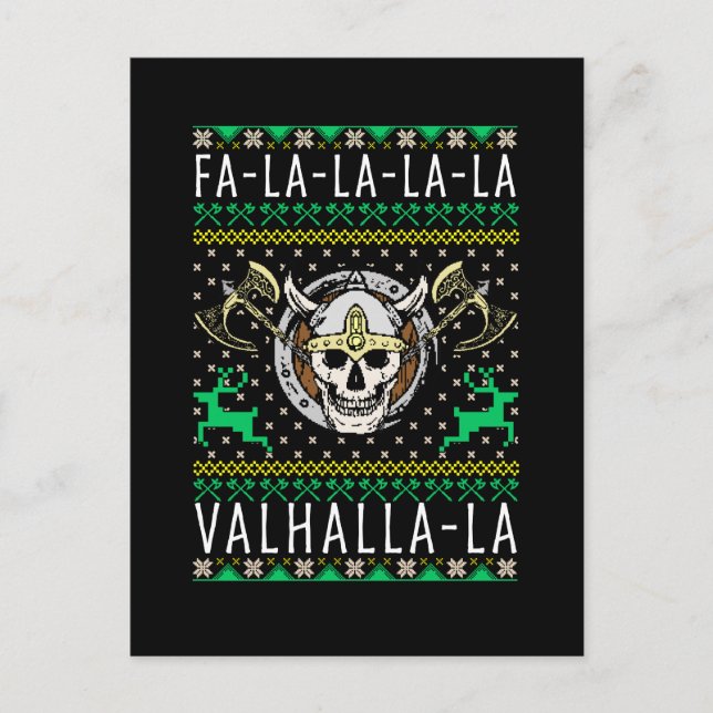 Fa-La-La-La Valhalla-La Viking Christmas Postcard (Front)