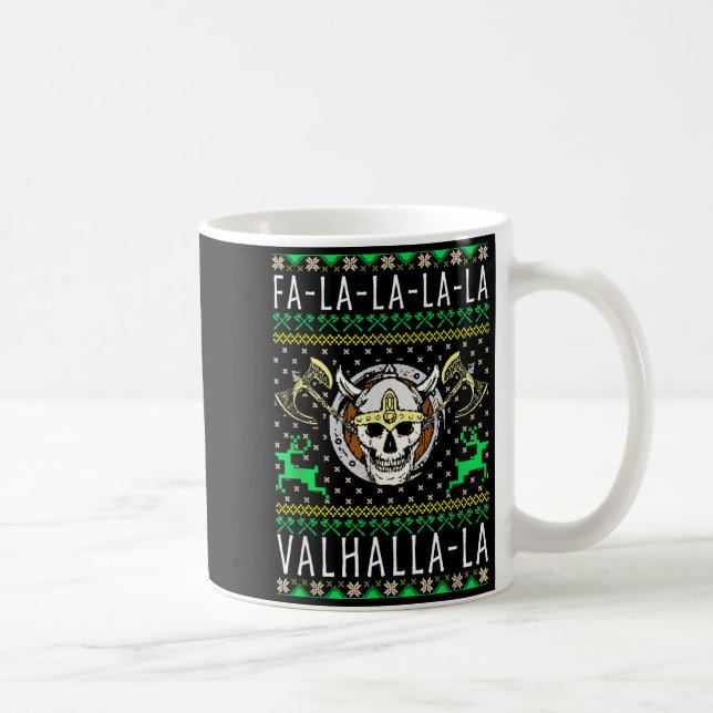 Fa-la-la-la Valhalla-la Viking God Ugly Christmas  Coffee Mug (Right)