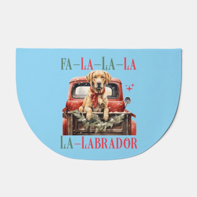 Fa La La Labrador Doormat (Front)