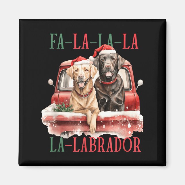 Fa La La Labrador Funny Christmas  Magnet (Front)