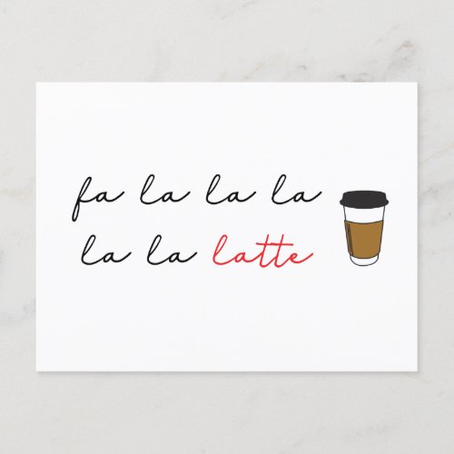 Fa la la latte Funny Cafe business Holiday Card