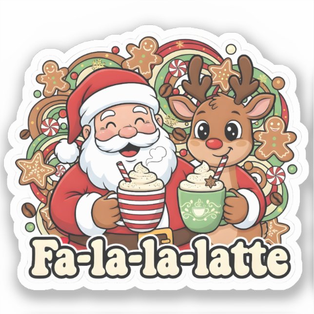 Fa-la-la-Latte Sticker (Front)