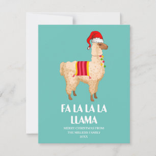 Fa La La Llama Card, Funny Christmas Card,  Note Card