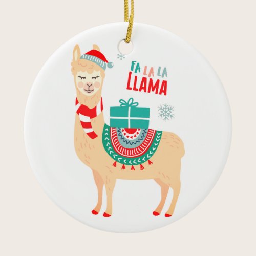 Fa La La Llama | Christmas Ceramic Ornament