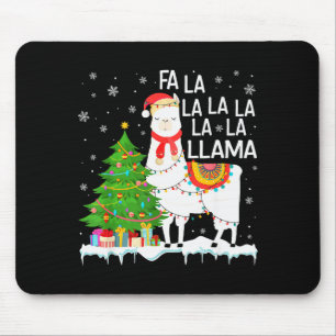 Fa La La Llama Christmas Funny Xmas Pajamas Animal Mouse Pad