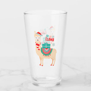 Fa La La Llama Christmas Glass