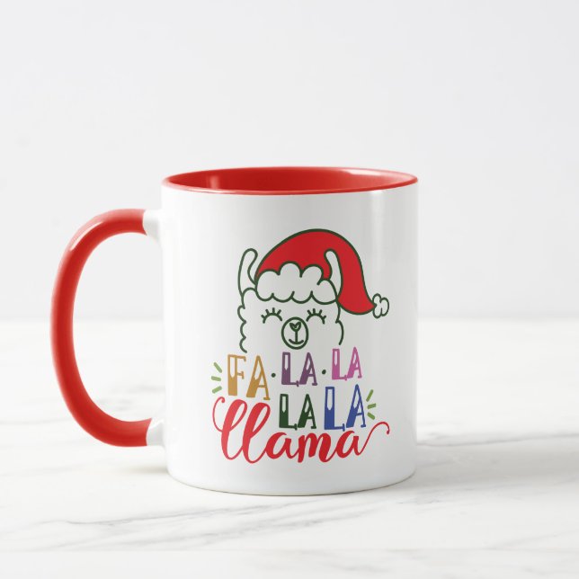 Fa La La Llama Christmas Mug (Left)
