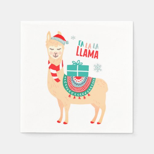 Fa La La Llama  Christmas Napkins