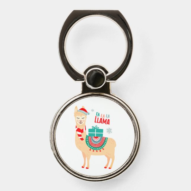 Fa La La Llama | Christmas Phone Ring Stand (Front)