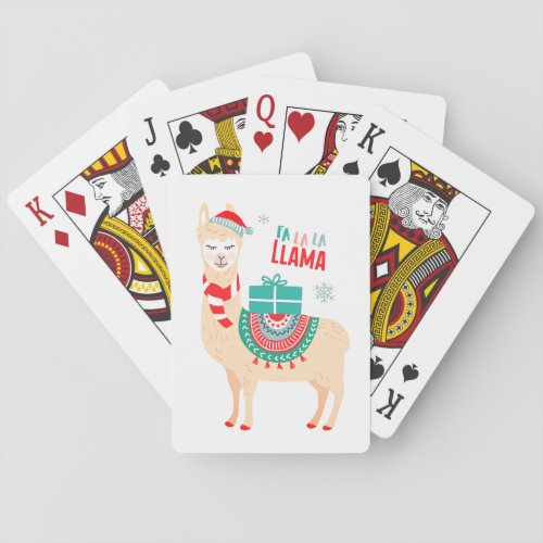 Fa La La Llama  Christmas Poker Cards