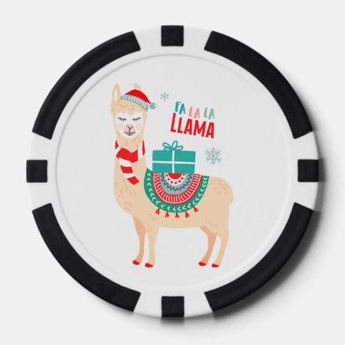 Fa La La Llama  Christmas Poker Chips