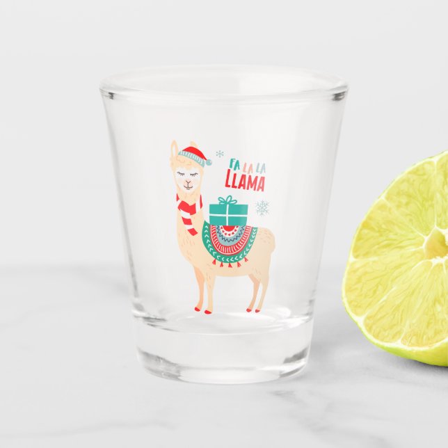 Fa La La Llama | Christmas Shot Glass (Front)