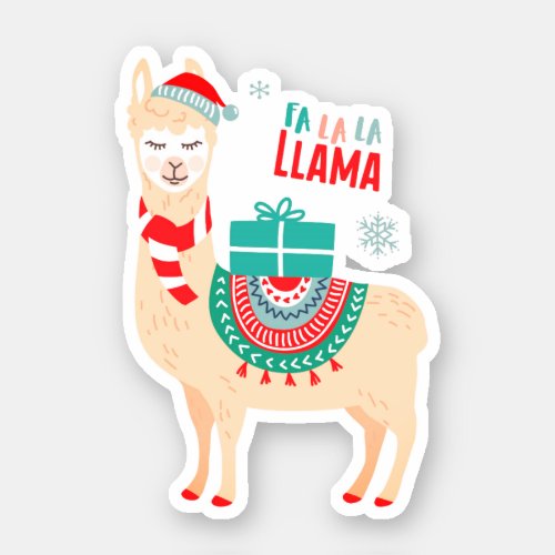 Fa La La Llama  Christmas Sticker