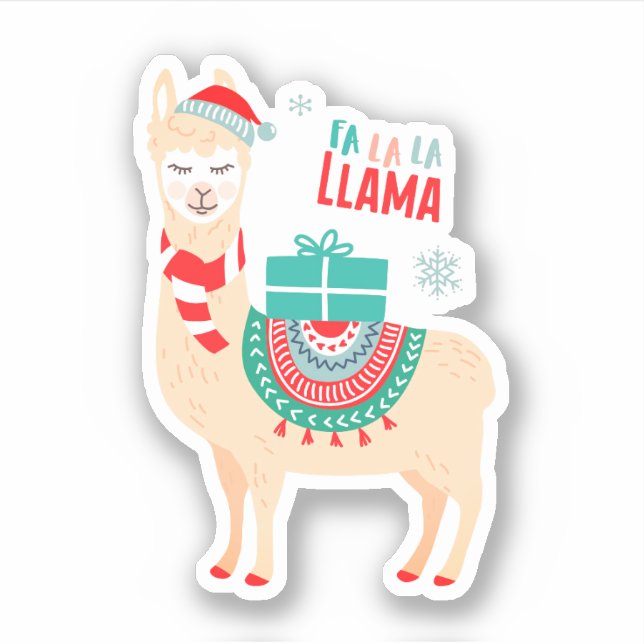 Fa La La Llama | Christmas Sticker (Front)