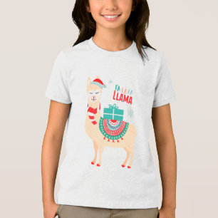 Fa La La Llama Christmas Tri-Blend Shirt