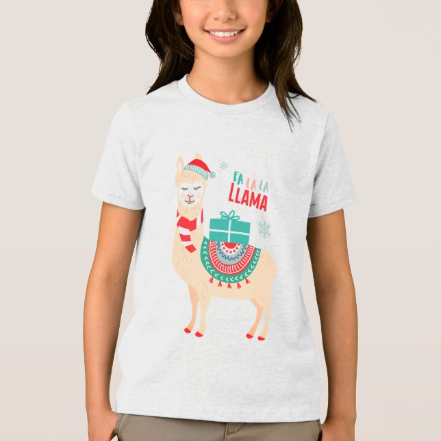 Fa La La Llama | Christmas Tri-Blend Shirt (Front)