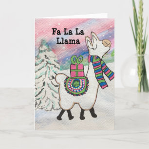 Fa La La Llama Fun Modern Holiday Card