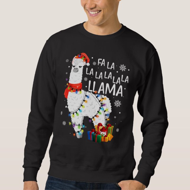 Fa La La Llama Funny Christmas Shirt Christmas (Front)