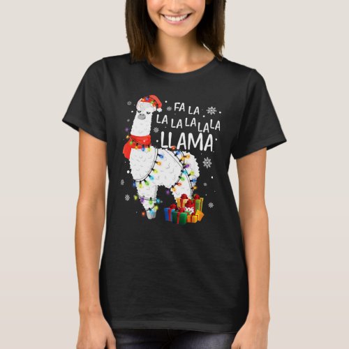 Fa La La Llama Funny Christmas T_Shirt