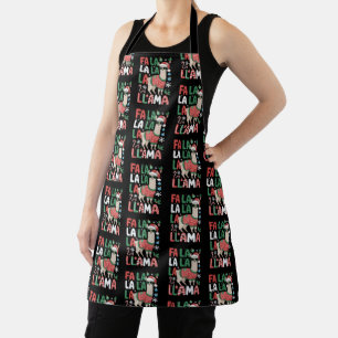 Fa La La Llama Funny Llama Christmas Animal Lover  Apron