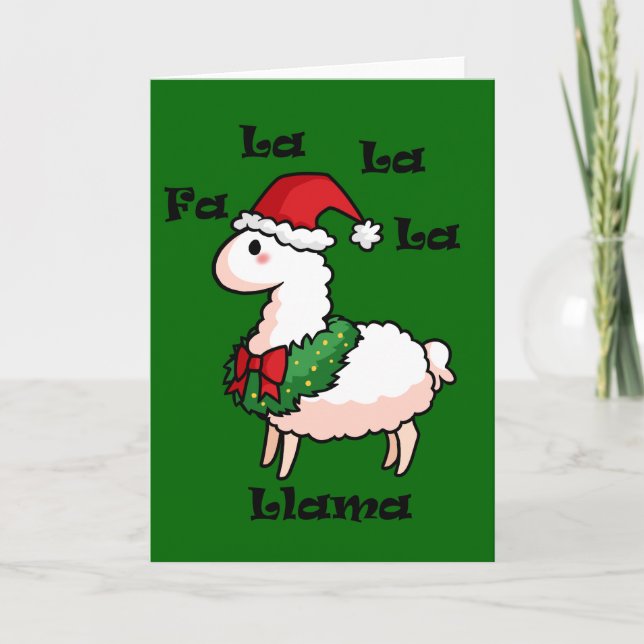 Fa La La Llama Holiday Card (Front)