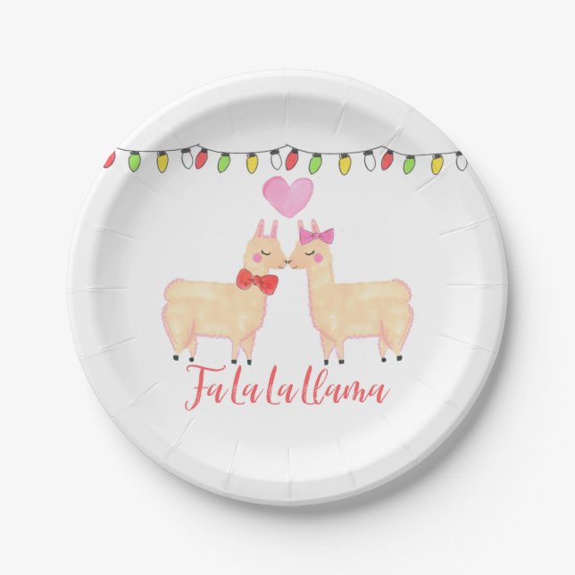 fa la la llama paper plates (Front)
