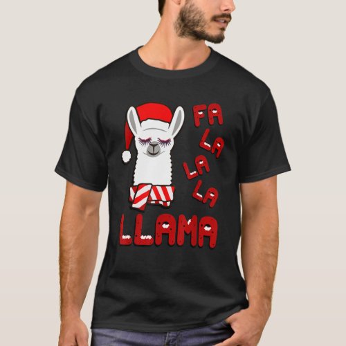 Fa La La Llama Shirt Funny Llama Christmas Pajama T_Shirt