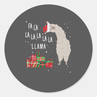 Fa La La Llama Shirt - Llama Christmas Classic Round Sticker