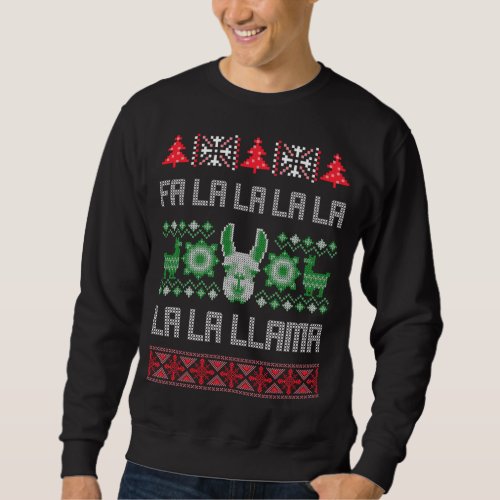 Fa La La Llama Ugly Christmas Sweater Llama