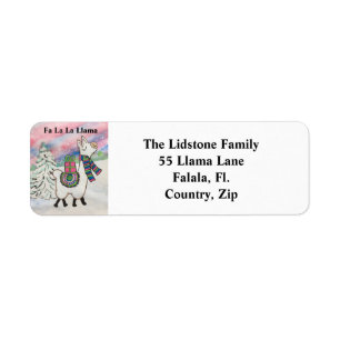 Fa La La Llama Whimsical Christmas Address Labels