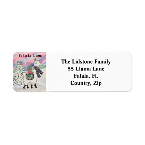 Fa La La Llama Whimsical Christmas Address Labels