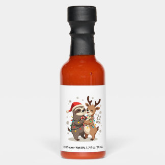 Fa La La Llama Xmas Lights Sloth Riding Llama Chri Hot Sauces