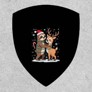 Fa La La Llama Xmas Lights Sloth Riding Llama Chri Patch